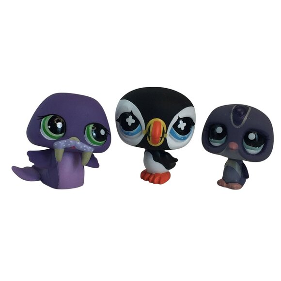 Littlest Pet Shop LPS #1085 Penguin #654 Puffin #1511 Walrus Arctic Figures - Picture 1 of 15